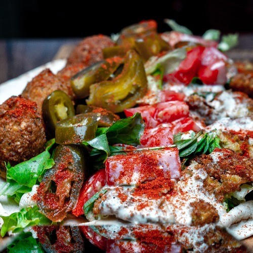 Spicy golden falafel