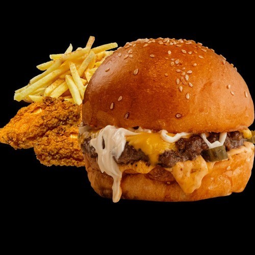 Trüflü Mayonezli Smash Burger + 3 Kanat (Happy Hour)